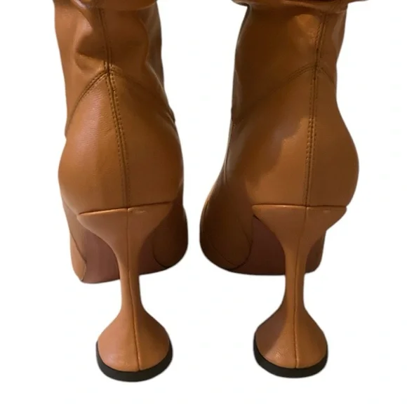 AMINA MUADDI  Leather Flared Heel Boots 35  5 US - Picture 3 of 14